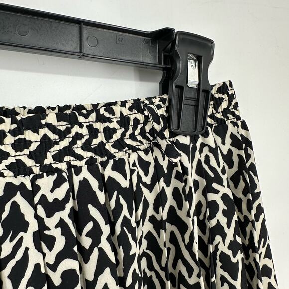 70s Vintage Skirt Womens Small Black Midi Print Pleated Cottage Boho Bohemian - Picture 4 of 7